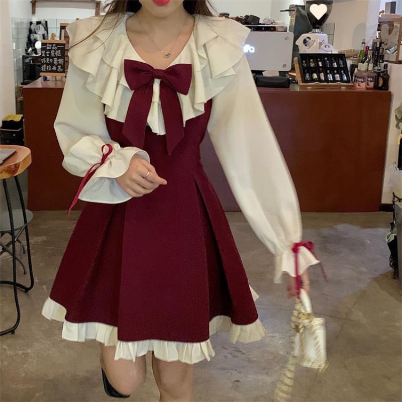 Korean Style A Line Shirt Dress - 2025 Nieuwe Koreaanse Zoete Leuke Jurk