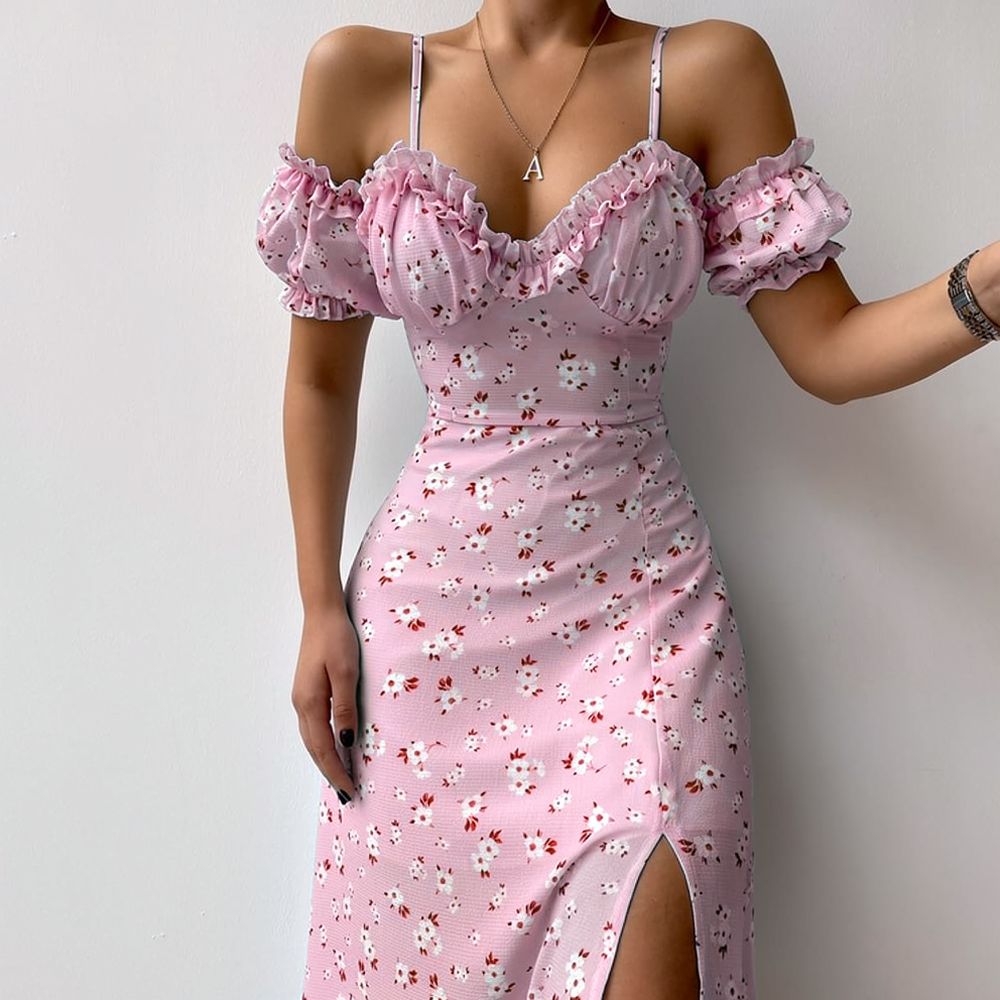 Dames zomerjurk met bloemenpri - French Vintage Floral Midi Dress recensie en prijs