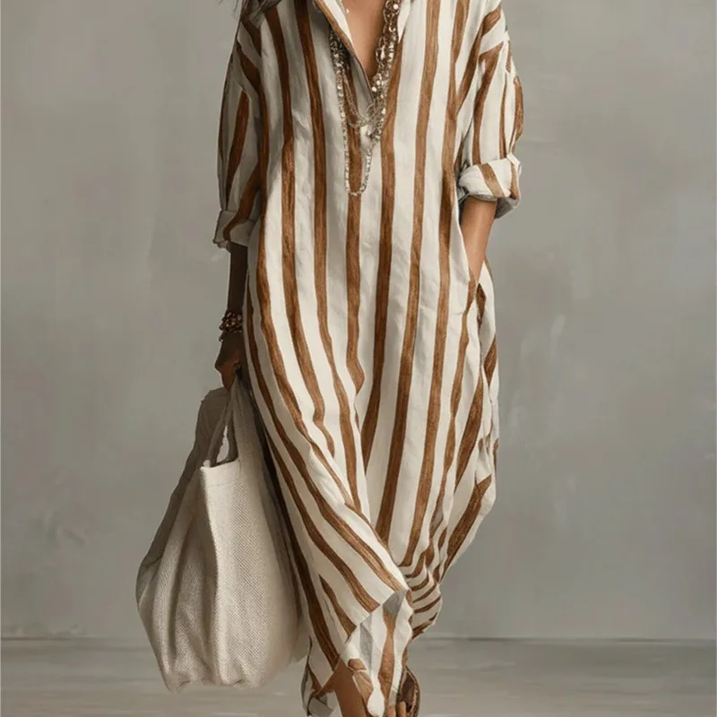 Elegante linnen jurken met rev - Casual Loose Linen Shirt Dress recensie en prijs