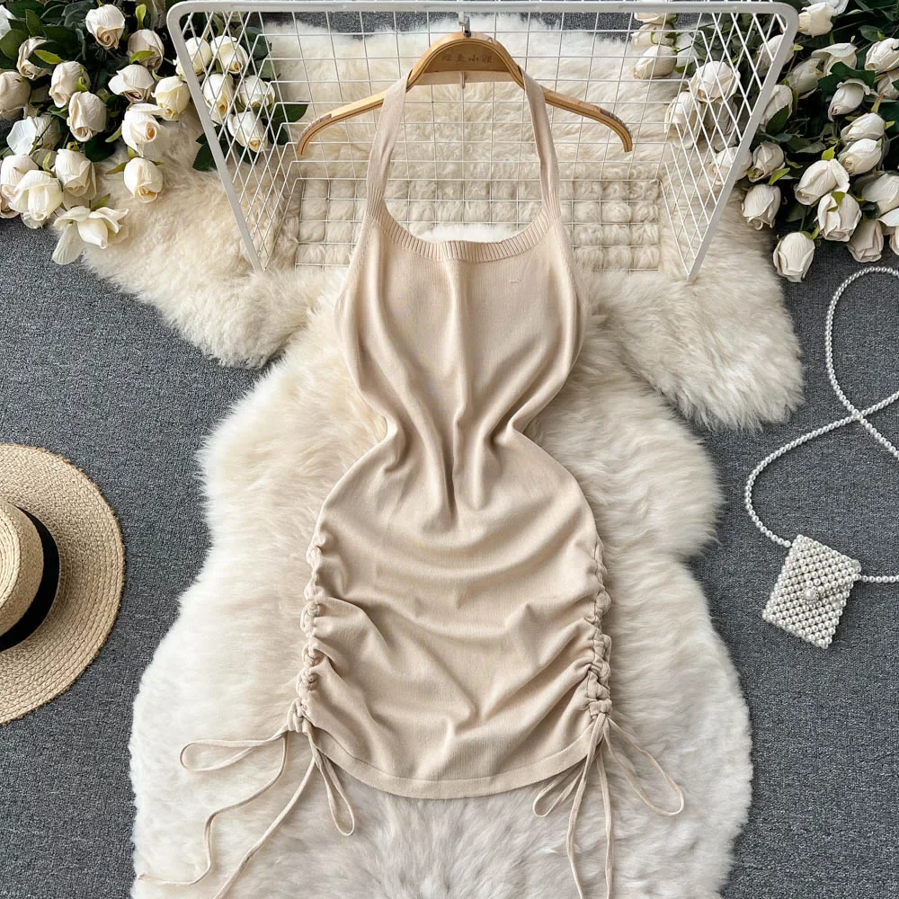 2024 Fashion Y 2K Solide Gebre - Y2K Backless Halter Mini Dress recensie en prijs
