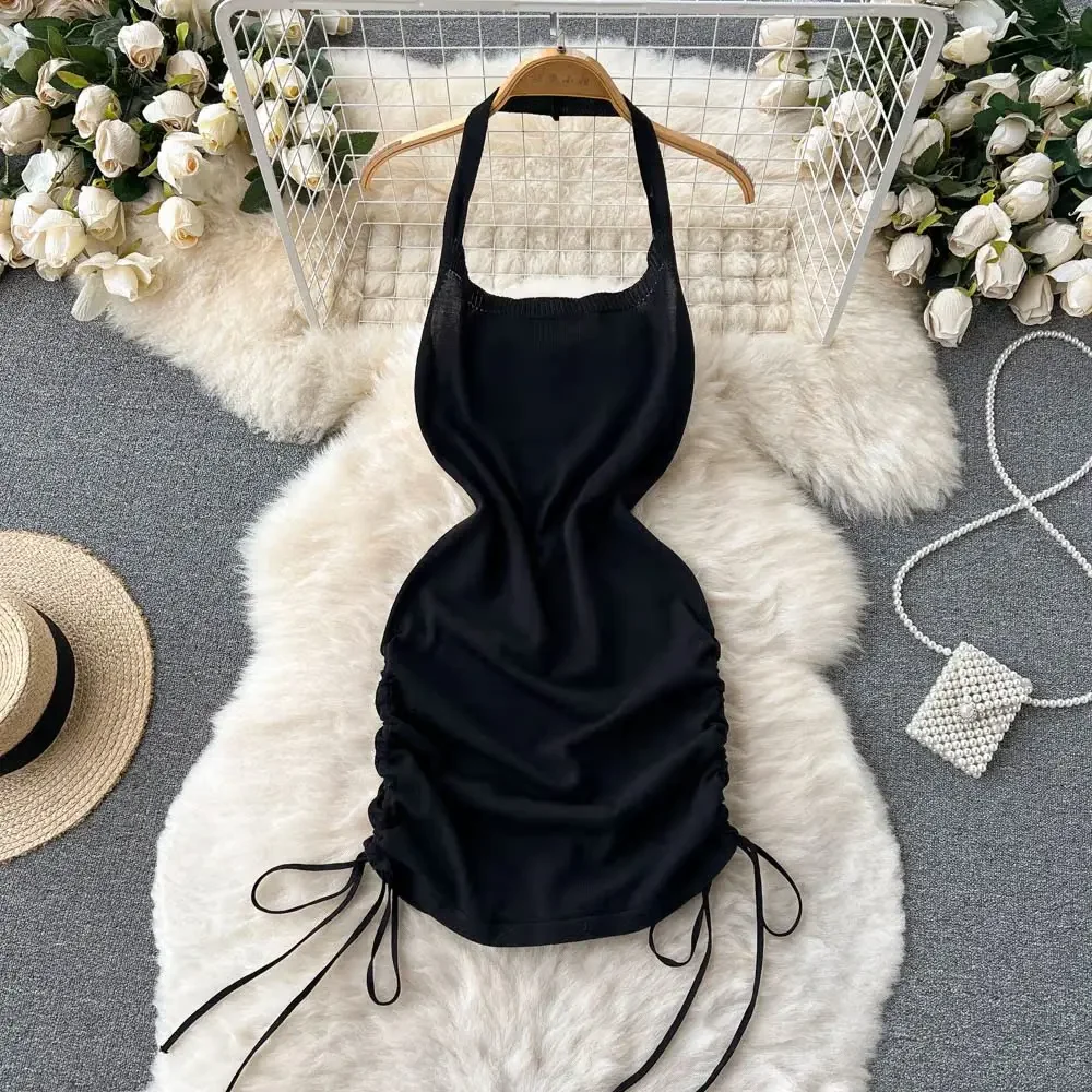 2024 Fashion Y 2K Solide Gebre - Y2K Backless Halter Mini Dress recensie en prijs