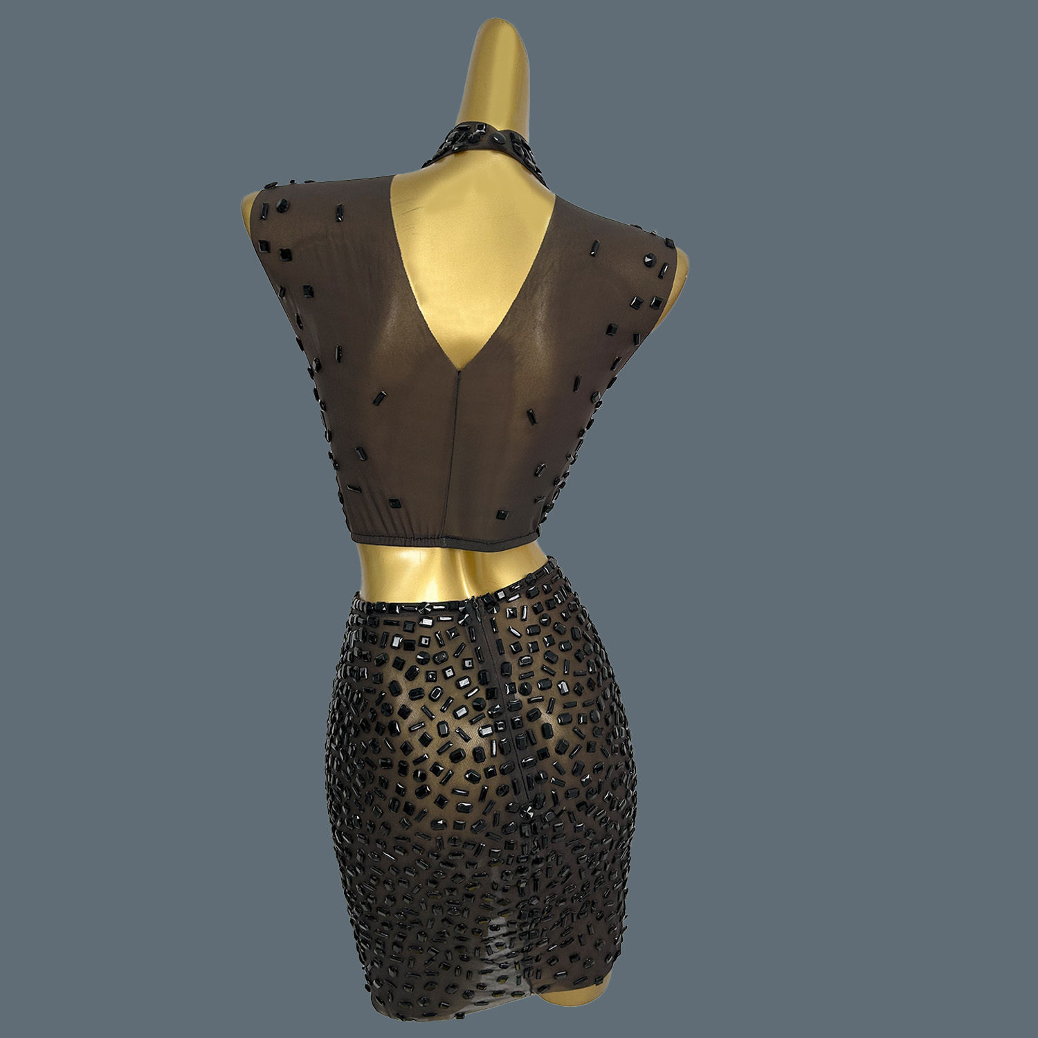 Zomer Sparkly Zwarte Strass Ju - Sparkly Rhinestone Club Party Dress recensie en prijs