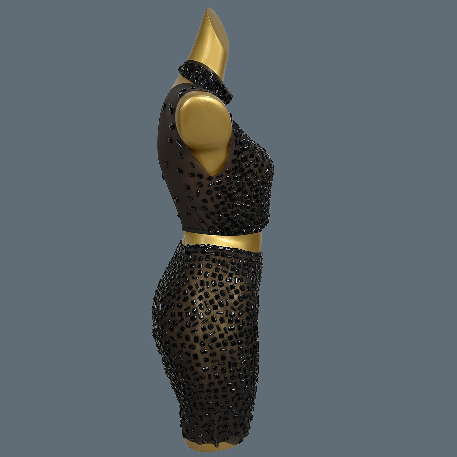 Zomer Sparkly Zwarte Strass Ju - Sparkly Rhinestone Club Party Dress recensie en prijs