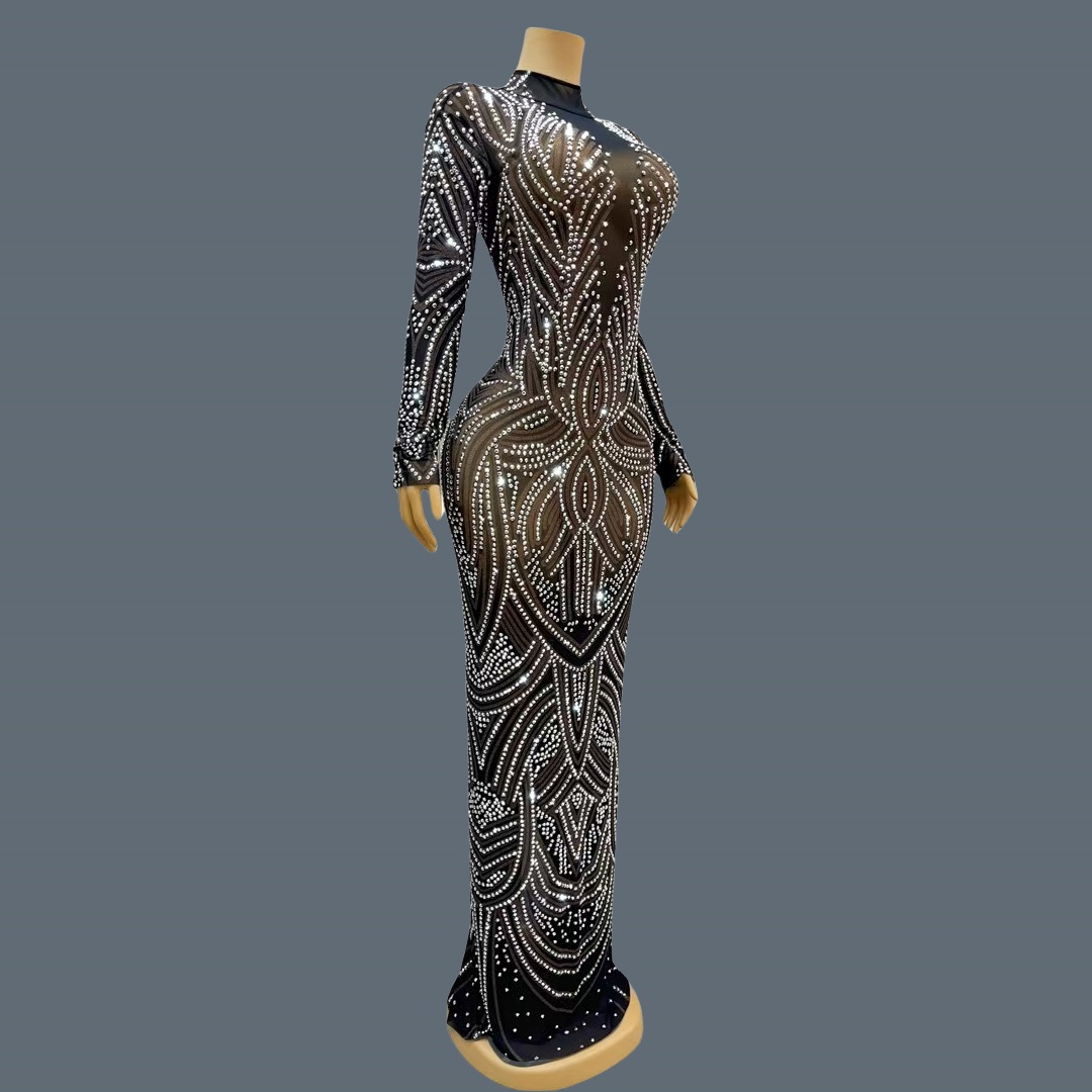 Zwarte, nieuwe stijl, glinster - Sparkly Rhinestone Club Party Dress recensie en prijs
